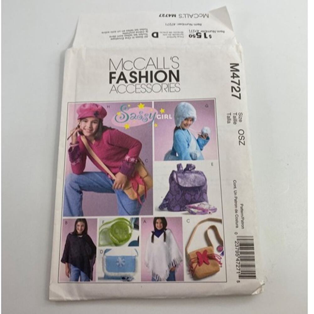 McCall's Fashion Accessories Pattern M4727 One Size